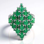 Bague en argent et Emeraude du Brésil