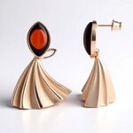 Orecchini in argento con Ambra Baltica color Ciliegia (dagen)