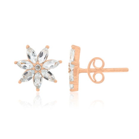 Himmelblauer Topas-Silberohrringe