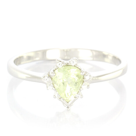 Anello placcato in platino con Tormalina Cuprian