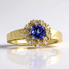 Anello in oro con Tanzanite AAA (de Melo Gold)