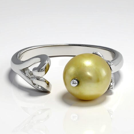 Anello in argento con Perla di Acqua Dolce (MONOSONO COLLECTION)