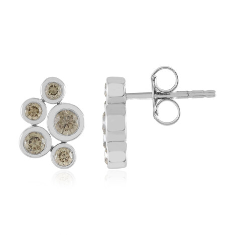 Orecchini in oro con Diamante Champagne VS1