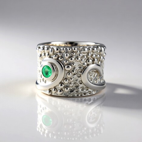 Anello in argento con Smeraldo Colombiano