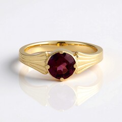 Zilveren ring met een magenta granaat