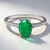 Anello placcato in platino con Smeraldo Bahia