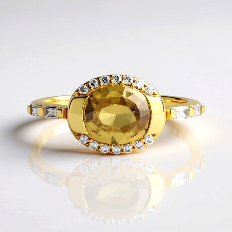 Bague en argent et Zircon jaune (Adela Silber)