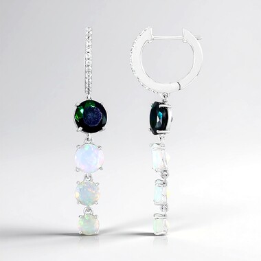 Mezezo Opal Silver Earrings (de Melo Essence)