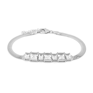 Weißer Topas-Silberarmband