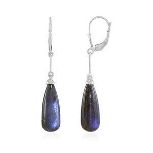 Boucles d'oreilles en argent et Labradorite (MONOSONO COLLECTION)