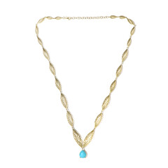Collar en oro con Turquesa bella durmiente (Ornaments by de Melo)