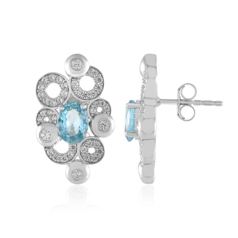 Boucles d'oreilles en argent et Zircon de Ratanakiri (de Melo)