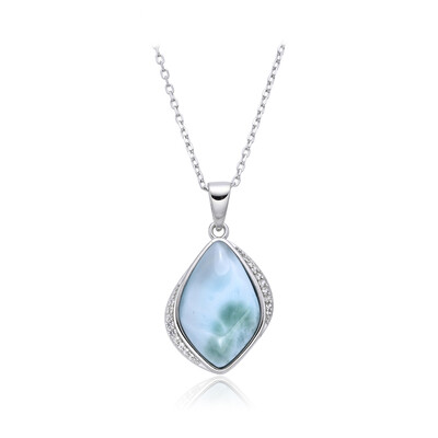 Collar en plata con Larimar