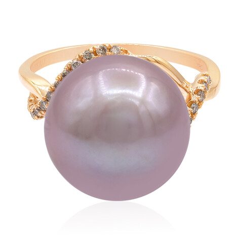 Bague en or et Perle Ming rose royal (TPC)