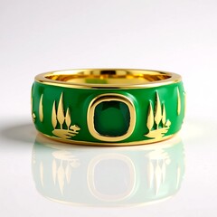 Bague en argent et Agate verte