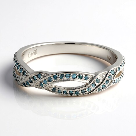 Anello placcato in platino con Diamante Fancy