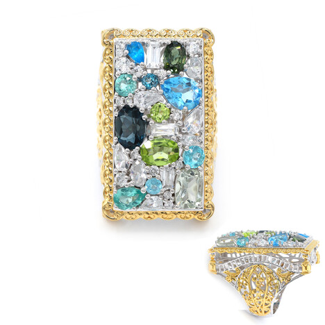 Anello in argento con Topazio Blu Londra (Gems en Vogue)