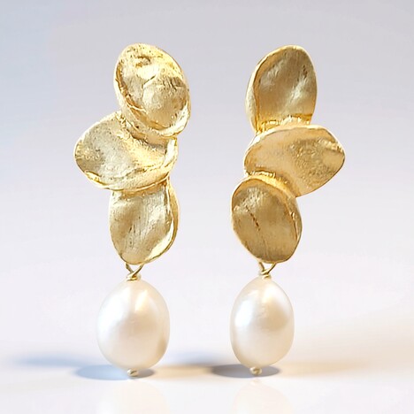 Orecchini in argento con Perla d'Acqua Dolce Bianca (Joias do Paraíso)