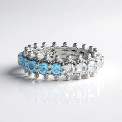 Anello in argento con Topazio Blu Svizzero