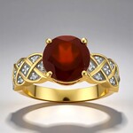 Anello in oro con Hessonite di Ceylon