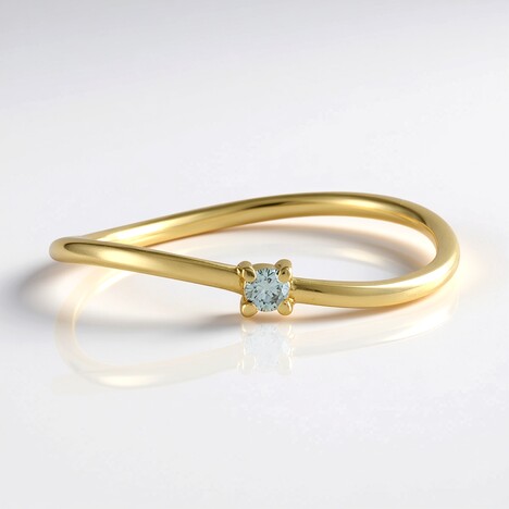 Anello in oro con Diamante blu cielo SI2