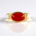 Anello in argento con Corniola (KM by Juwelo)