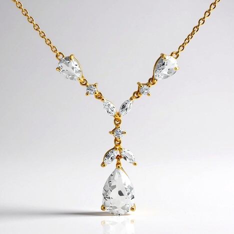 Collana in argento con Topazio Bianco