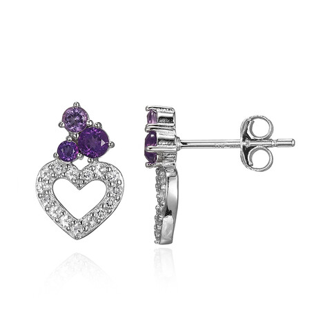 Sambia-Amethyst-Silberohrringe