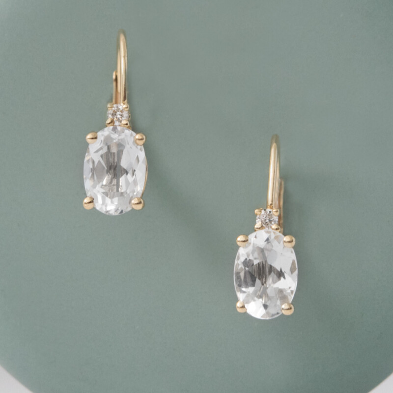 Orecchini in oro con Topazio Bianco