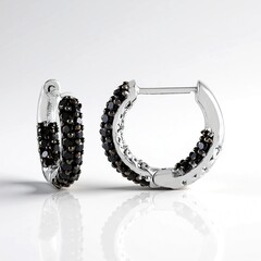Orecchini in argento con Spinello Nero
