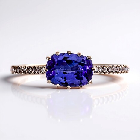 Anello in oro con Tanzanite AAA