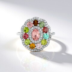 Anello in argento con Tormalina Rosa Nigeriana