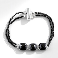 Bracciale in argento con Spinello Nero (KM by Juwelo)