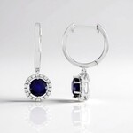 Orecchini in argento con Zaffiro Blu del Madagascar