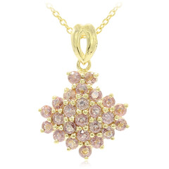 Nicht erhitzter Padparadscha-Saphir-Goldhalskette (AMAYANI)