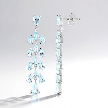 Sky Blue Topaz Silver Earrings