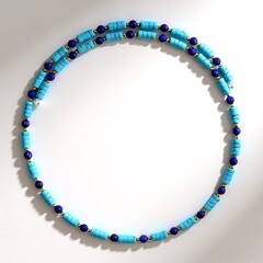 Collana rigida in acciaio con Magnesite Blu