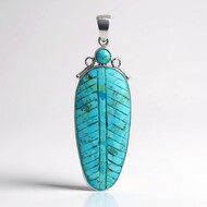 Ciondolo in argento con Turchese Kingman Mohave Blu (Faszination Türkis)