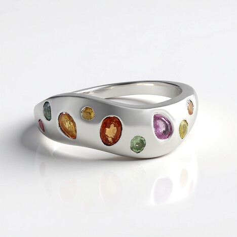Anello in argento con Zaffiro Rosa del Mozambico
