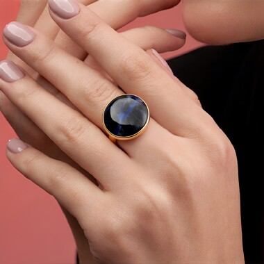 Anello in argento con Sodalite (MONOSONO COLLECTION)
