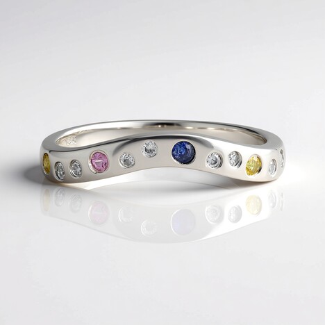 Bague en argent et Saphir bleu de Ceylan