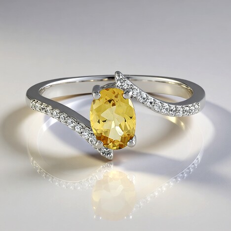 Anello in argento con Berillo Giallo