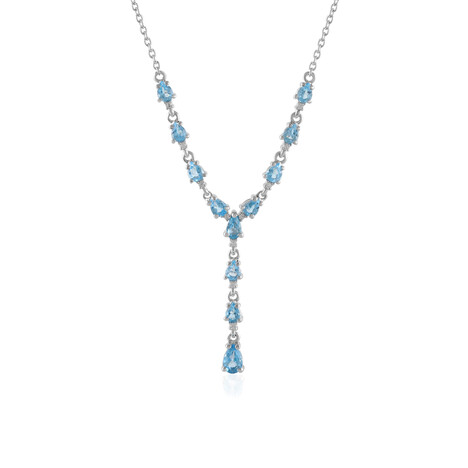 Schweizblauer Topas-Silbercollier