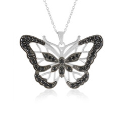 Schwarzer Spinell-Silberhalskette