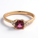 Bague en or et Tourmaline rose du Brésil