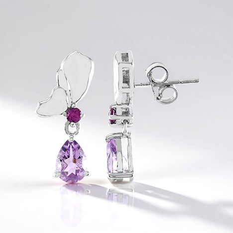 Orecchini in argento con Ametista Rose de France