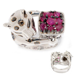 Burmese Ruby Silver Ring (Gems en Vogue)