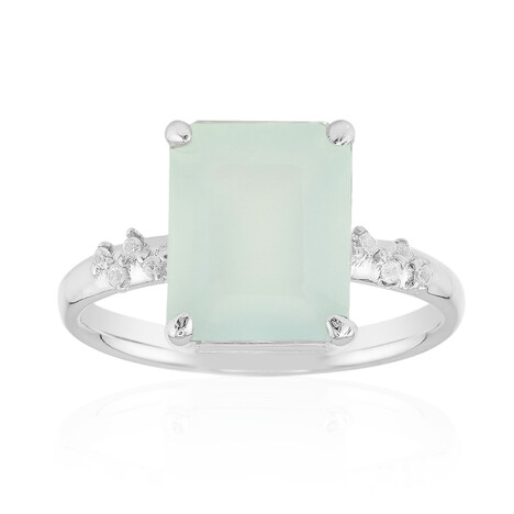 Zilveren ring met een Aqua Chalcedoon