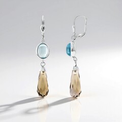 Orecchini in argento con Quarzo Fumè (CUSTODANA)