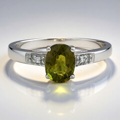 Anello placcato in platino con Tormalina Cuprian